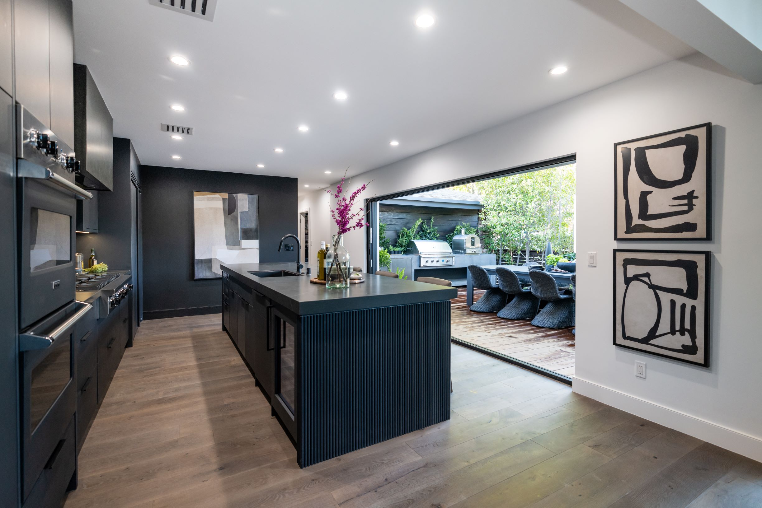 Contemporary residential façade with black aluminum doors and windows from All Weather